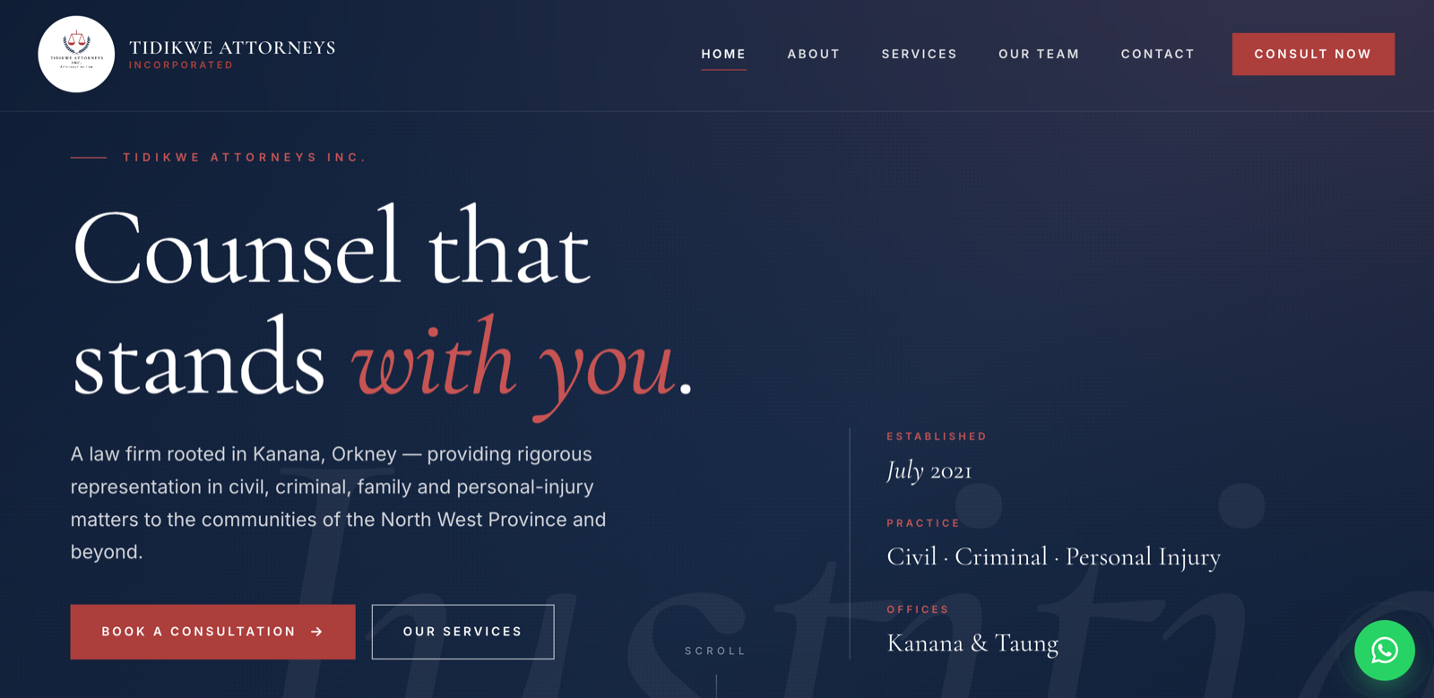 Tidikwe Attorneys website